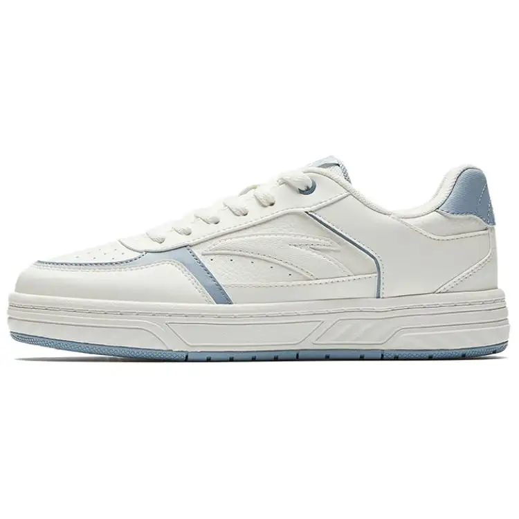 Anta BaiChuan Abrasion Resistant Slip Resistant Shock Absorbers Low Top Skateboard Shoes Women's Ivory White Dusty Blue