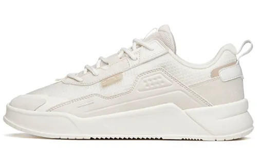 Anta Lightweight Abrasion Resistant Low top Skateboard Shoes Men's White Gray