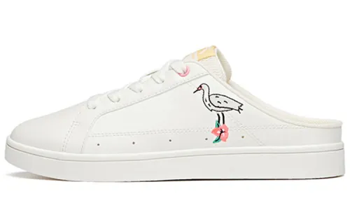 ANTA Skateboard Shoes Women's Low Top Ivory White/Light Yellow