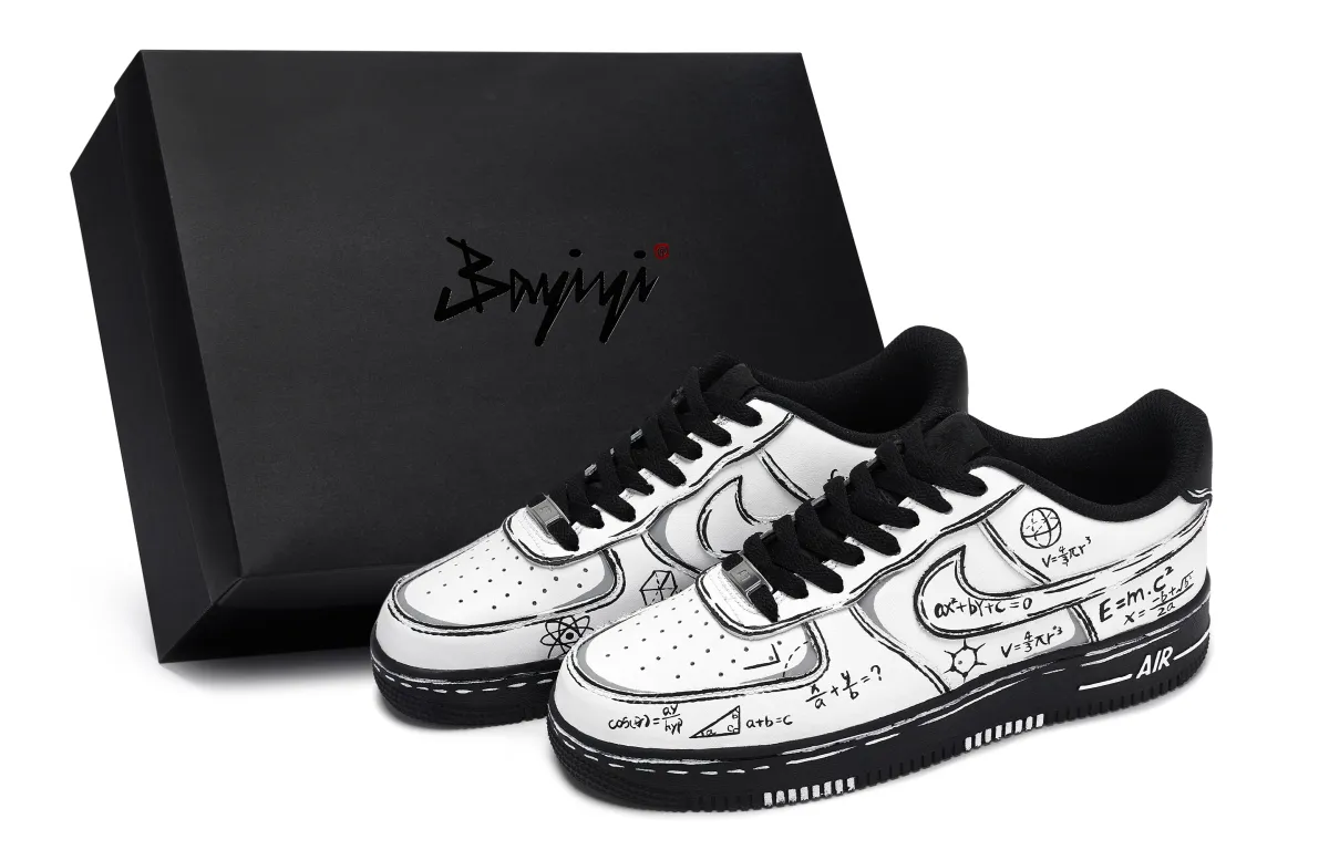 Nike Air Force 1 Formula Bulletin Board Low top Skateboard Shoes Unisex Black White