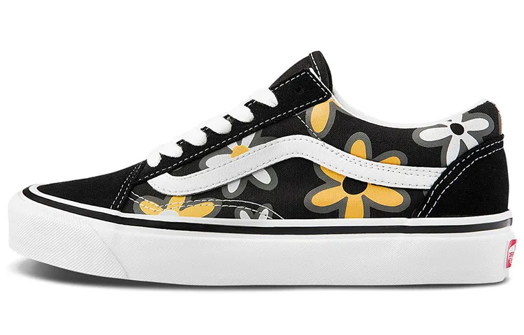 Vans Style 36 Retro Casual Skateboarding Shoes Unisex Black Printing 'Black Yellow White'