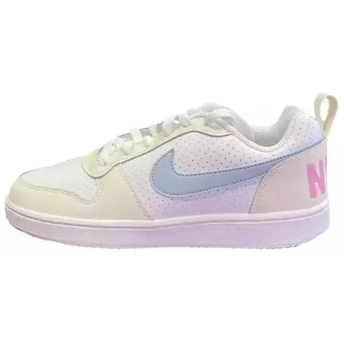 Nike Court Borough Wear resistant And Lightweight Low top Skateboard Shoes Women's White Yellow Blue