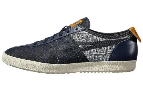 Onitsuka Tiger Mexico Delegation Comfortable Abrasion Resistant Low top Skateboard Shoes Unisex Black Blue
