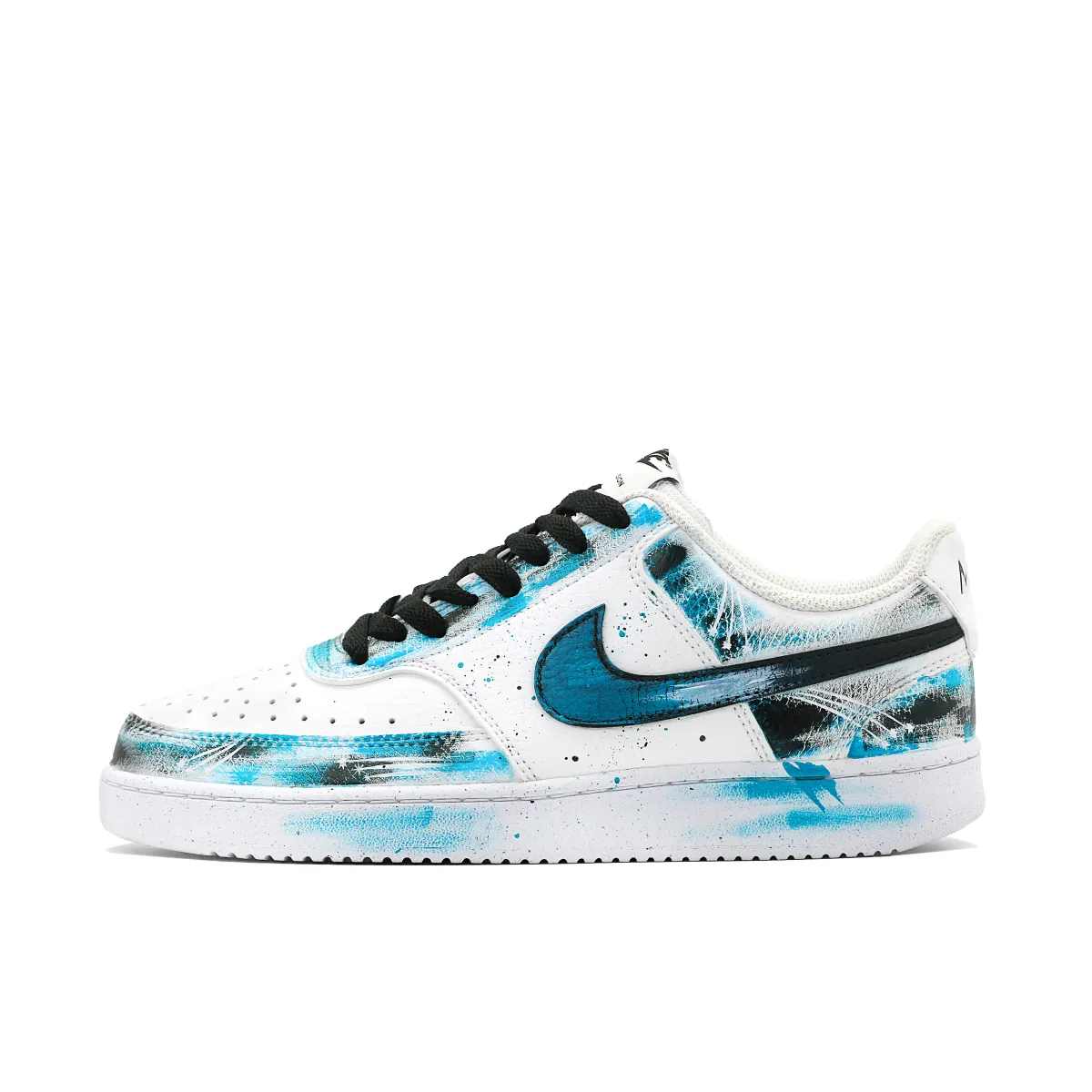 Nike Court Vision 1 Leather Slip Resistant Low top Skateboard Shoes Men's Lake Blue