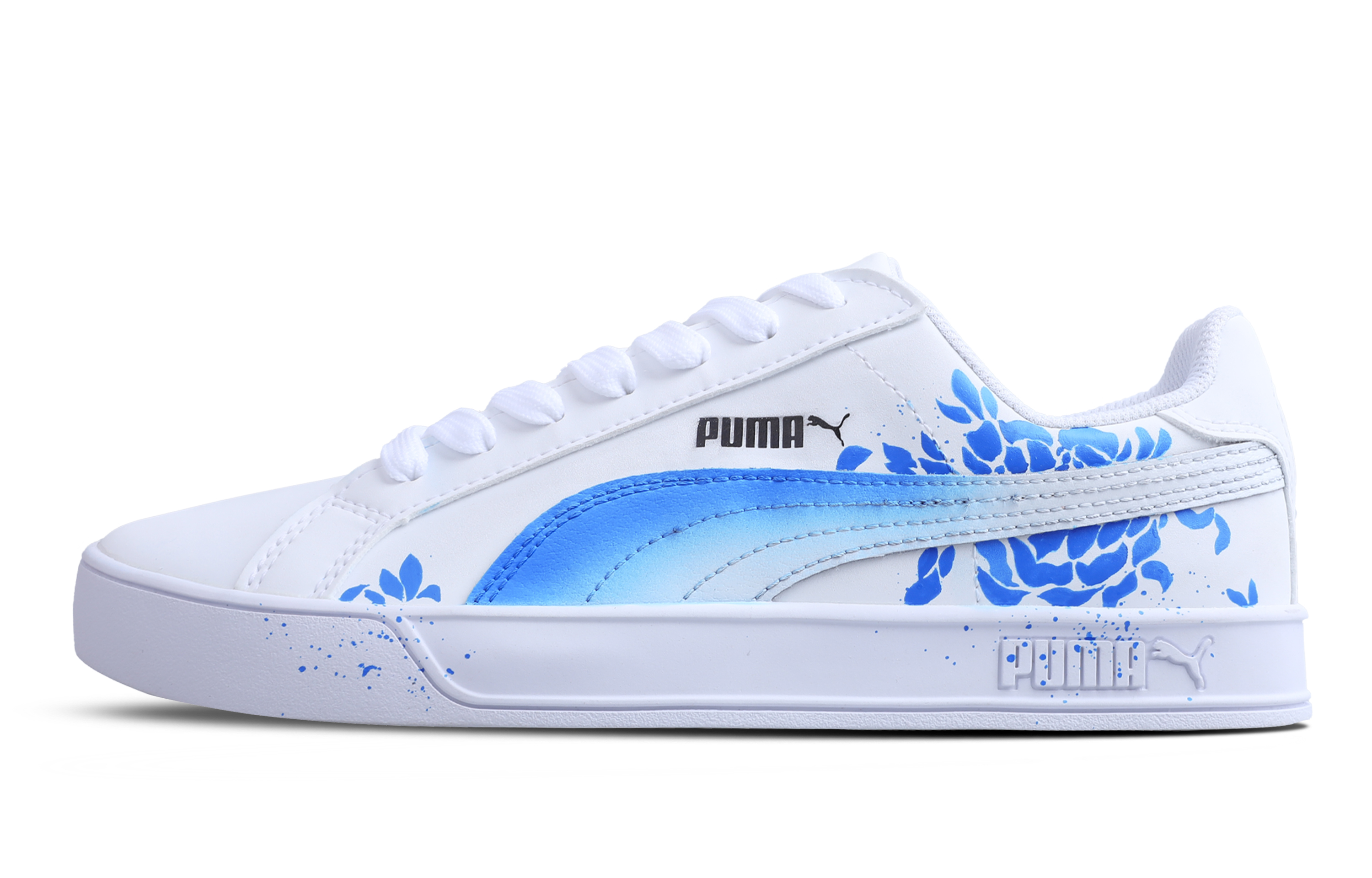 PUMA Smash Vulc Low top Skateboard Shoes Unisex White Blue