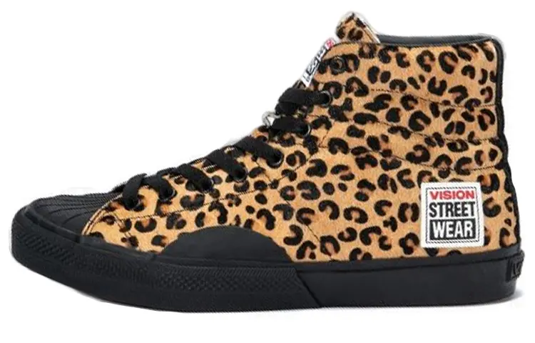 Vision Street Wear Suede Hi Anti-Slip And Wear-Resistant Lightweight High-Top Skateboard Shoes Unisex Black Brown