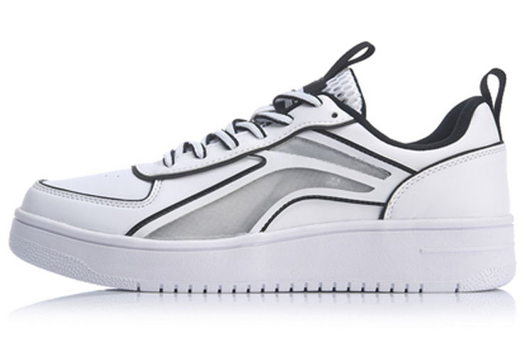 Li Ning Cushioning Low top Skateboard Shoes Men's Black White