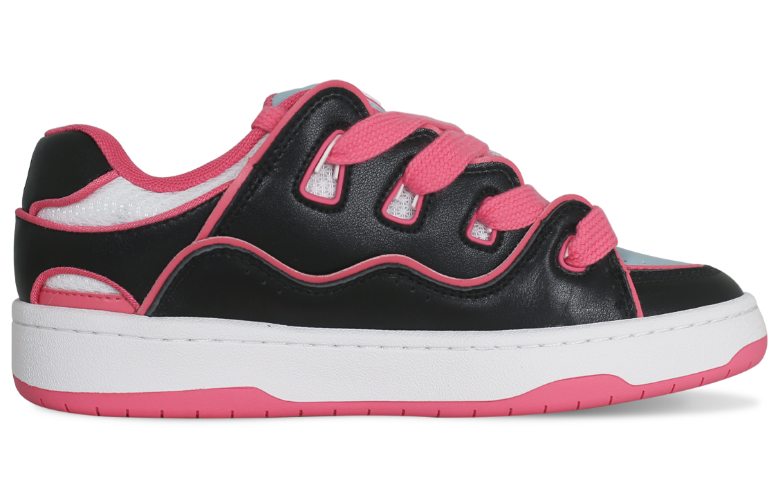Ollieskate Slip Resistant Abrasion Resistant Low top Skateboard Shoes Unisex Black Pink Blue