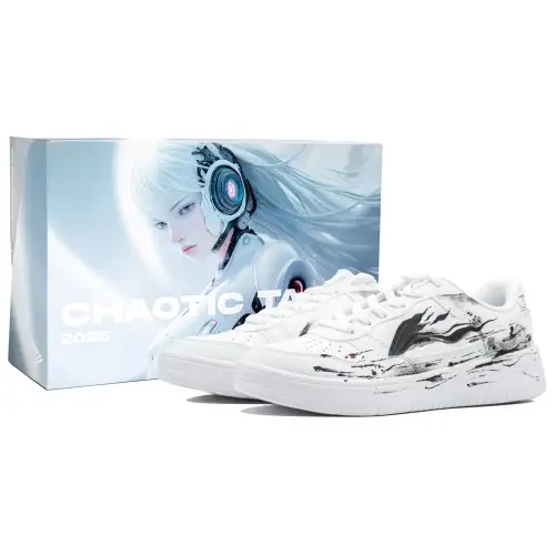 Li Ning Floating Boat Slip Resistant Abrasion Resistant Low top Skateboard Shoes Men's Black White