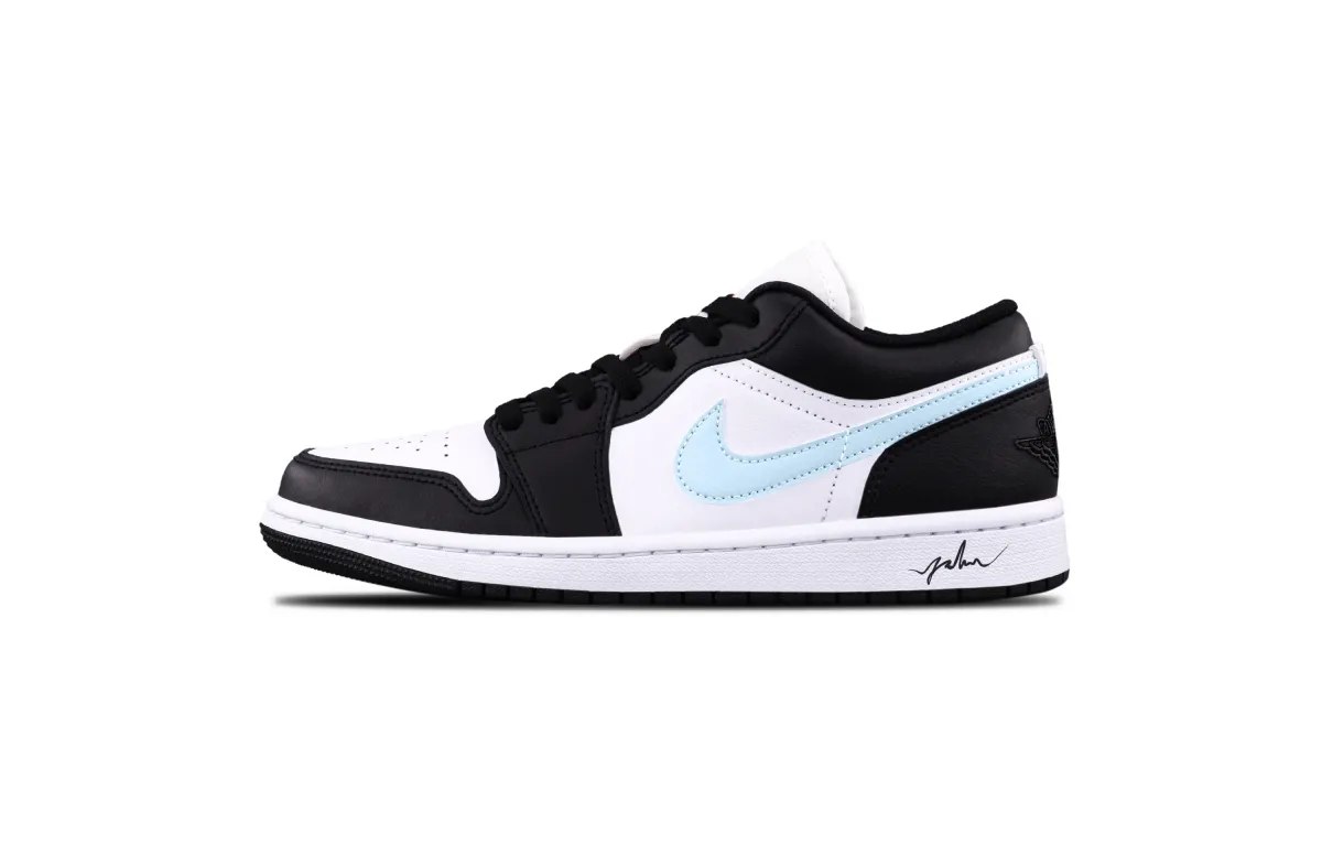 Jordan Air Jordan 1 Blue Sky And White Clouds Leather Cushioning, Wear Resistant Low top Skateboard Shoes Unisex