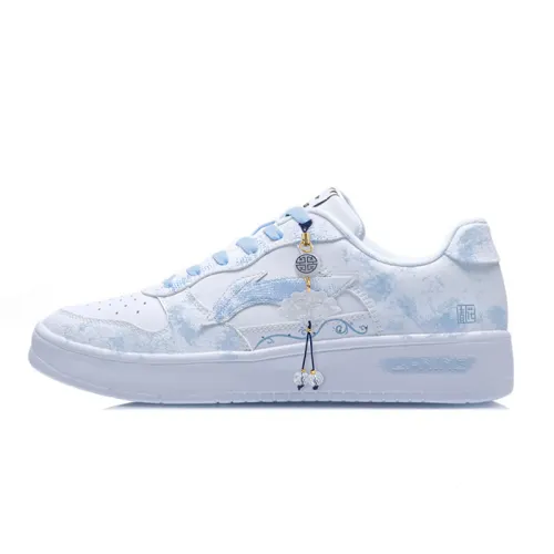 Li Ning Floating Boat Abrasion Resistant Lightweight Low top Skateboard Shoes Unisex Blue White