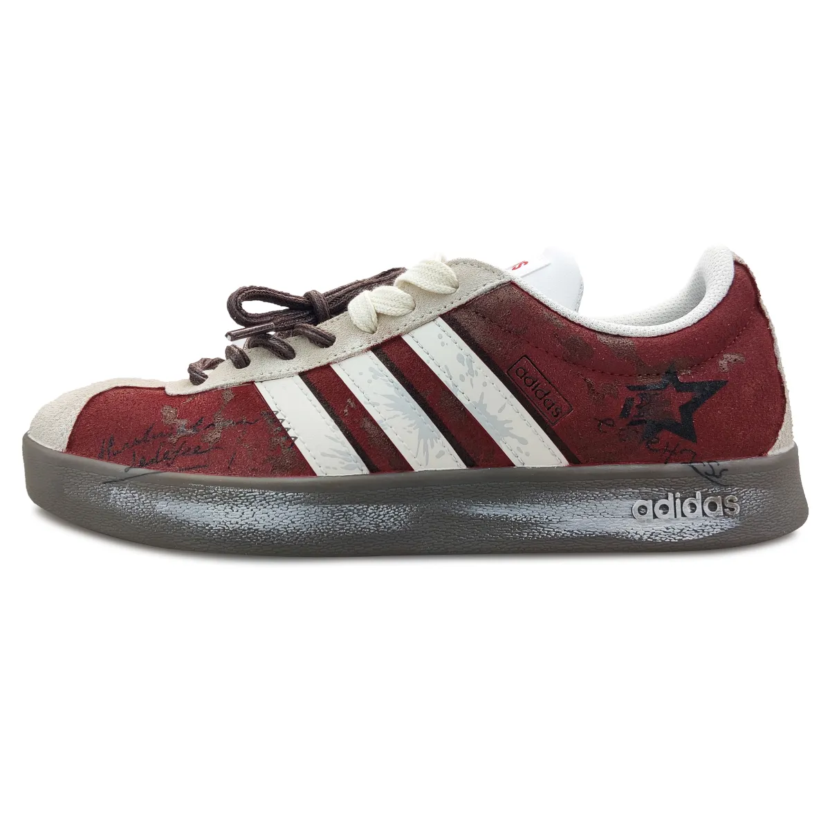 Adidas VL COURT 2.0 Skate Shoes Unisex Low-top Red/Beige/Brown