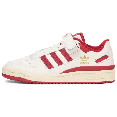 Adidas Originals FORUM Low Abrasion Resistant Breathable Low top Skateboard Shoes Unisex White Red