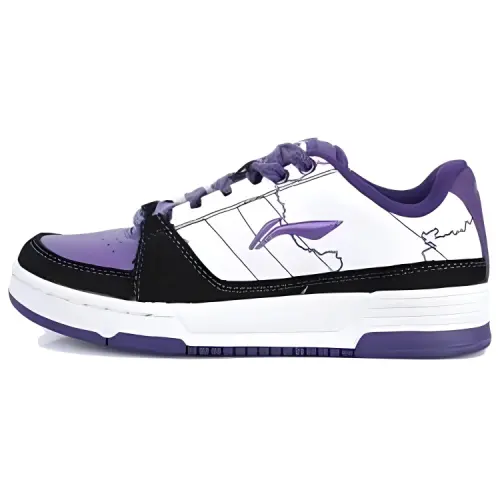 Li Ning Skateboard Shoes Women's Low Top Purple/White