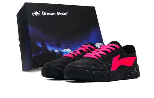 Li Ning Sycee V2 Slip Resistant Height Increasing Low top Skateboard Shoes Men's Black Rose Red