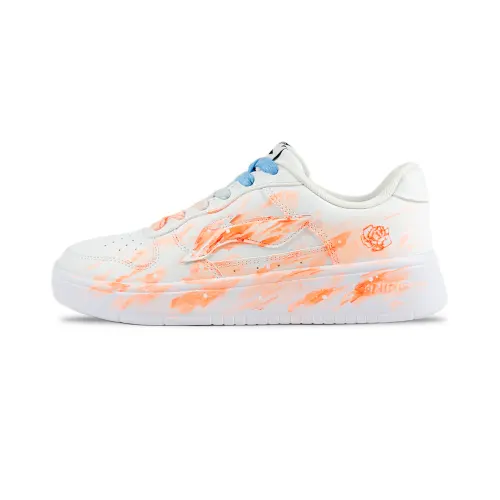 Li Ning Floating Boat Slip Resistant Abrasion Resistant Low top Skateboard Shoes Men's Orange Blue