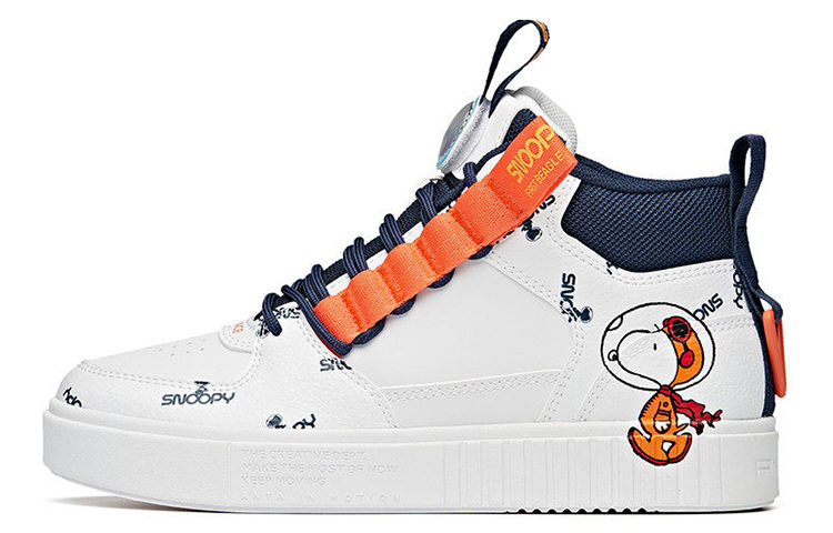 Anta High top Skateboard Shoes Women's White Blue Orange