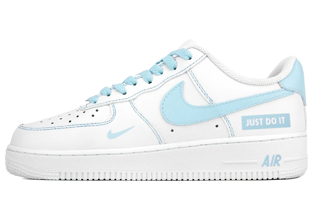 Nike Air Force 1 Slip Resistant, Abrasion Resistant, Lightweight Low top Skateboard Shoes Unisex White Blue