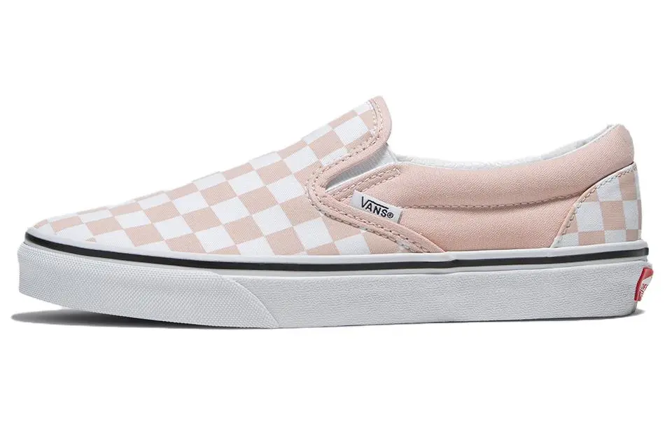Vans Classic Slip on Slip on Abrasion Resistant Low top Skateboard Shoes Unisex Pink White