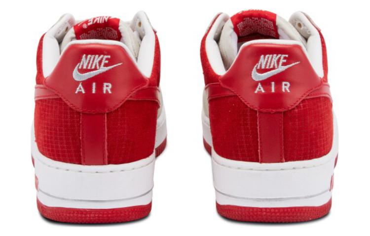 Мужские кроссовки Nike Air Force 1 Christmas (серо-красные) — 金属银/红/白 — фото 5