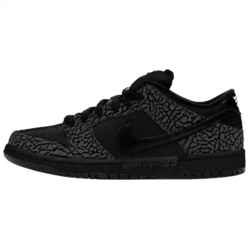Nike x Supreme SB Dunk Comfortable Cushioning Low top Skateboard Shoes Men's Black