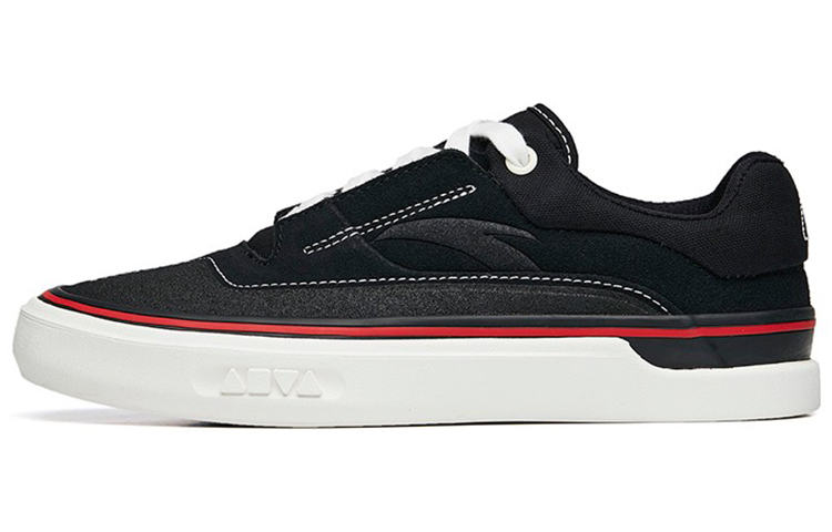 Anta Ao Li Abrasion Resistant Low top Skateboard Shoes Women's Black White