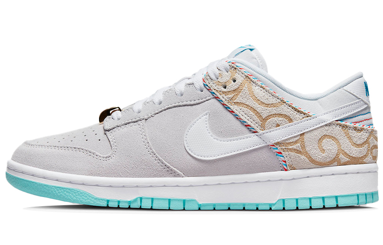 Nike Dunk Retro SE \"barber shop\" suede barber shop Dragon head up low top shoes men's blue gray brown