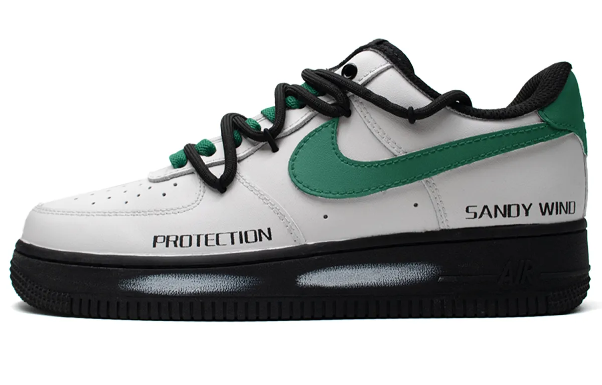 Nike Air Force 1 Lime Slip Resistant Slip Resistant Low top Skateboard Shoes Unisex Black White Green