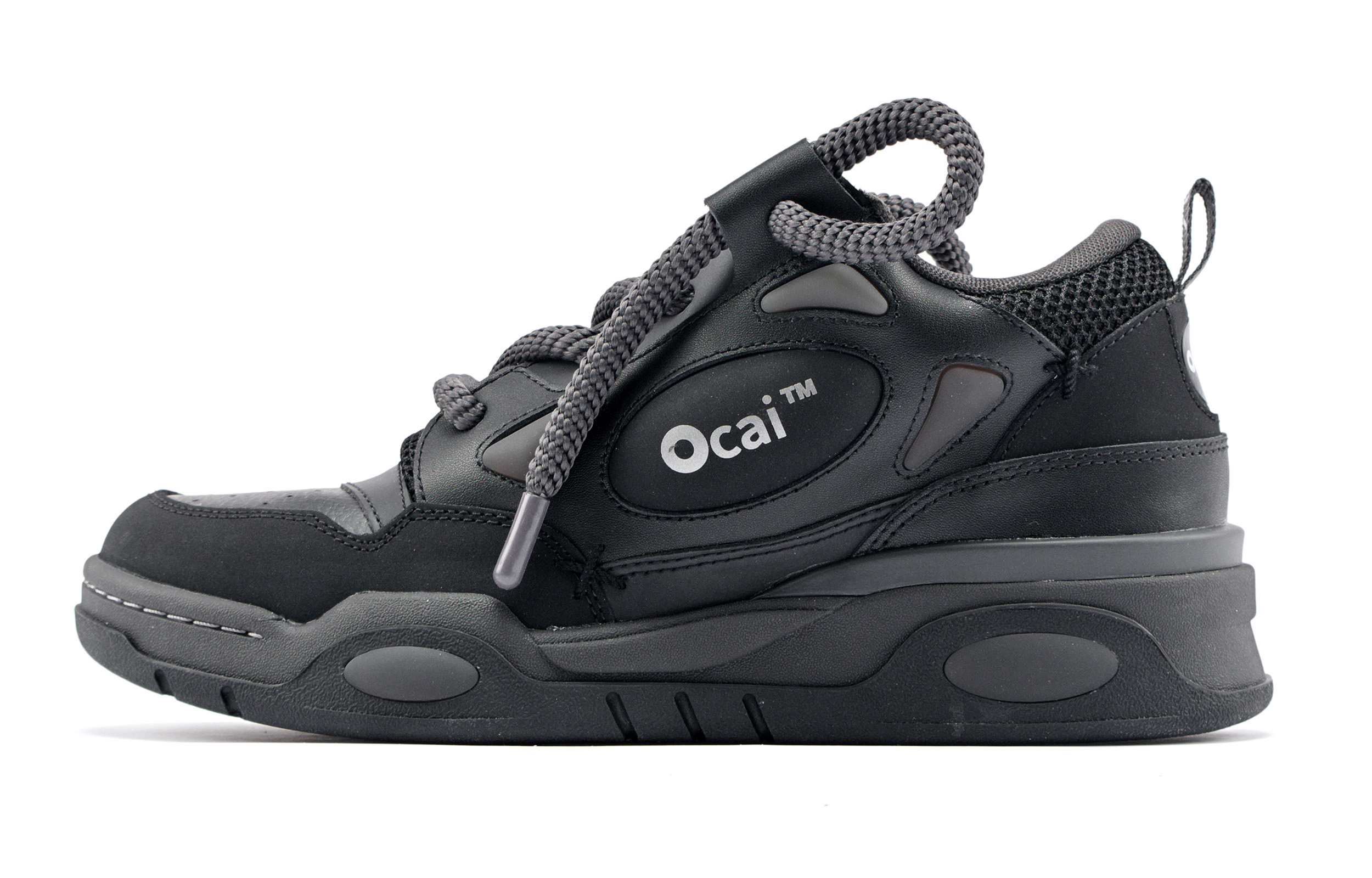 Ocai 001 retro large bread retro thick-soled skate shoes for men and women, black