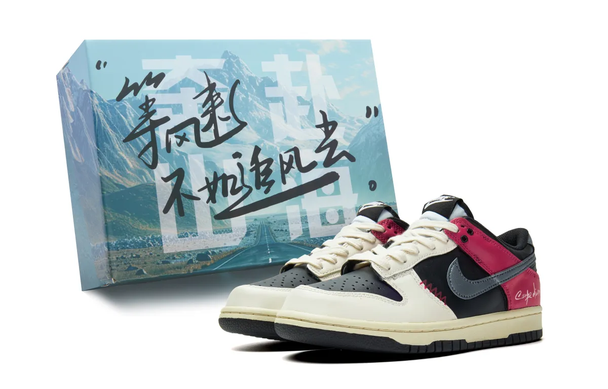 Nike Dunk Low top Skateboard Shoes Unisex Black Pink Silver