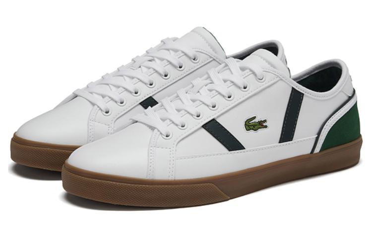LACOSTE Leather, Cow Leather Low top Skateboard Shoes Men's White