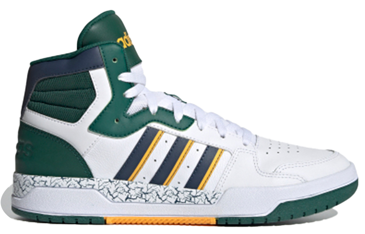 Мужские кеды adidas Entrap Mid (бело-зелено-сине-желтые) — Белый / зелёный / синий / жёлтый — фото 2