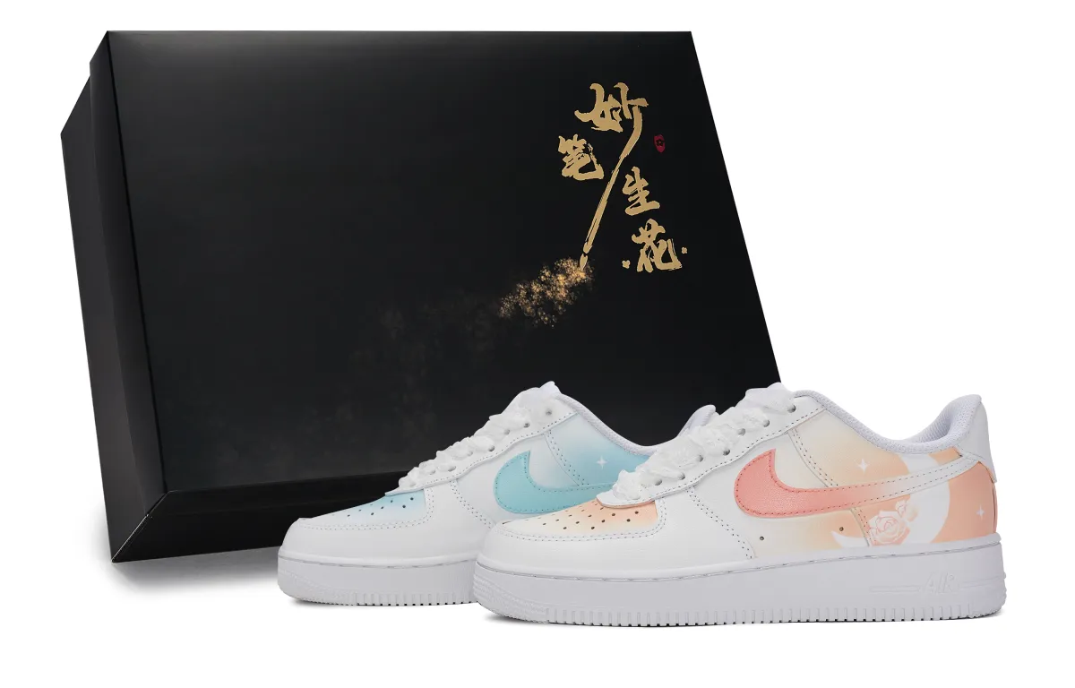 Nike Air Force 1 Skateboard Shoes Unisex Low Top Blue/Orange