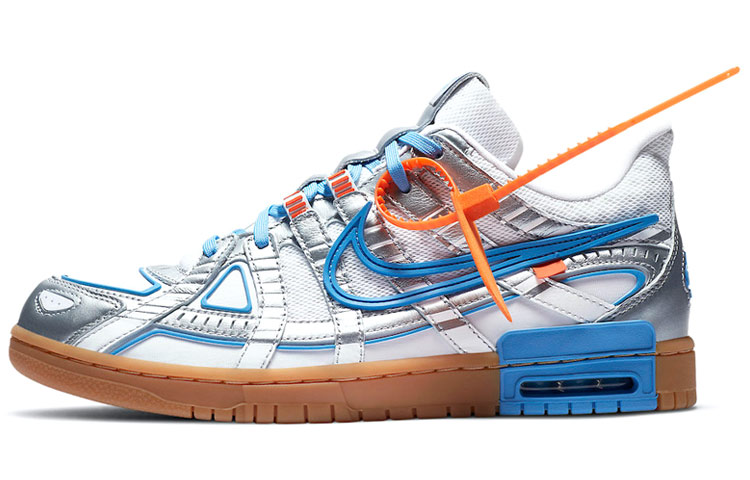 Кеды OFF-WHITE OFF-WHITE x Nike Rubber Dunk Air University Blue (серебристо-голубые)