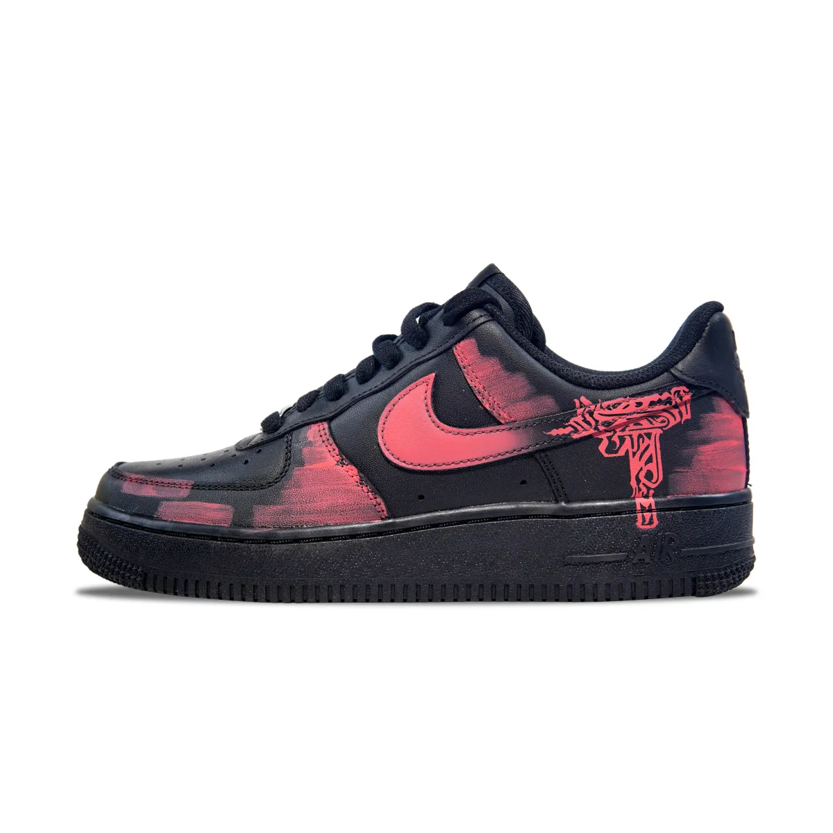 Nike Air Force 1 Slip Resistant Abrasion Resistant Low top Skateboard Shoes Unisex Black