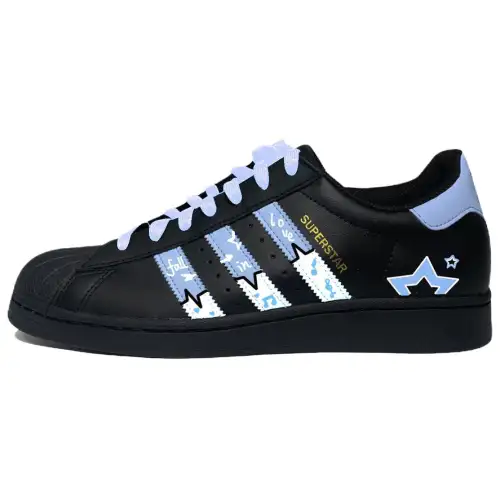Adidas Originals SUPERSTAR Skateboard Shoes Unisex Low Top Black/Blue