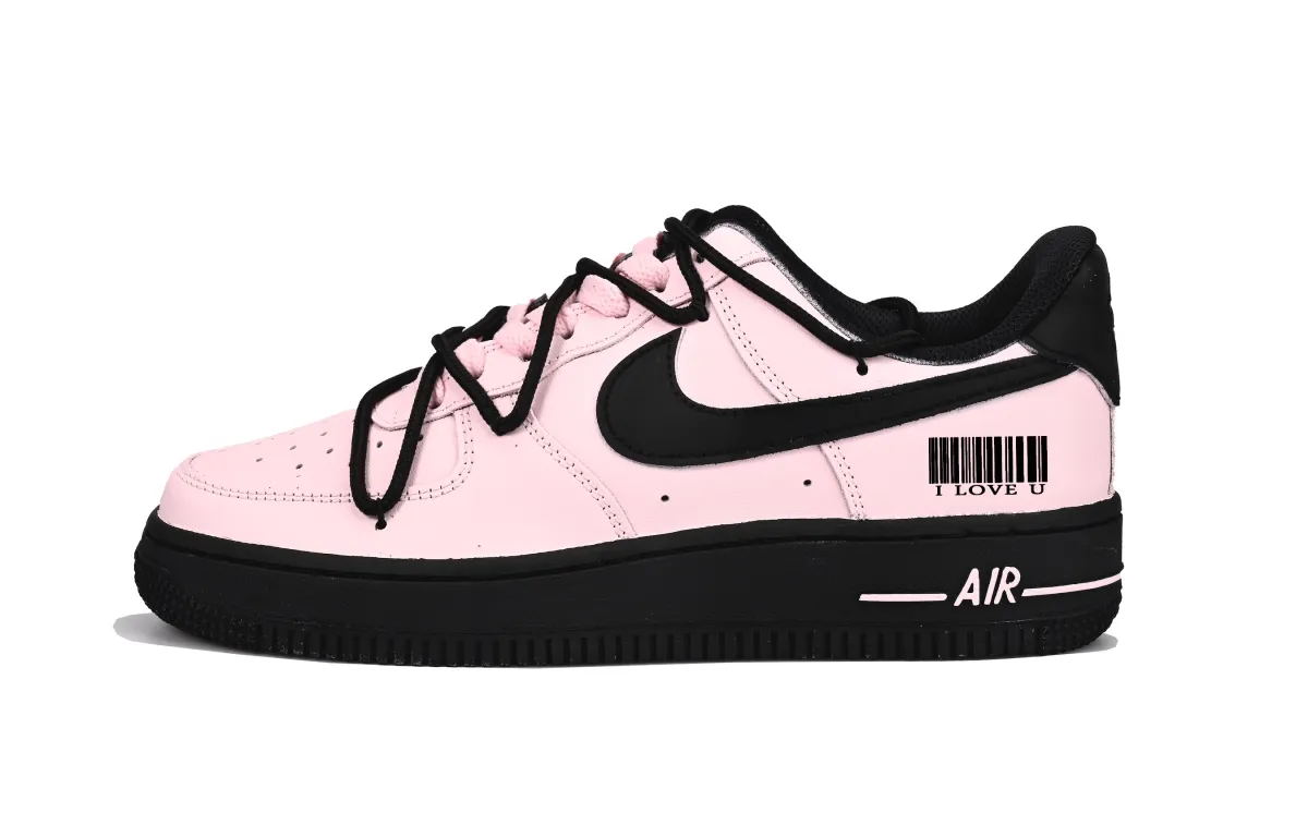 Nike Air Force 1 Low top Skateboard Shoes Women's Black Pink