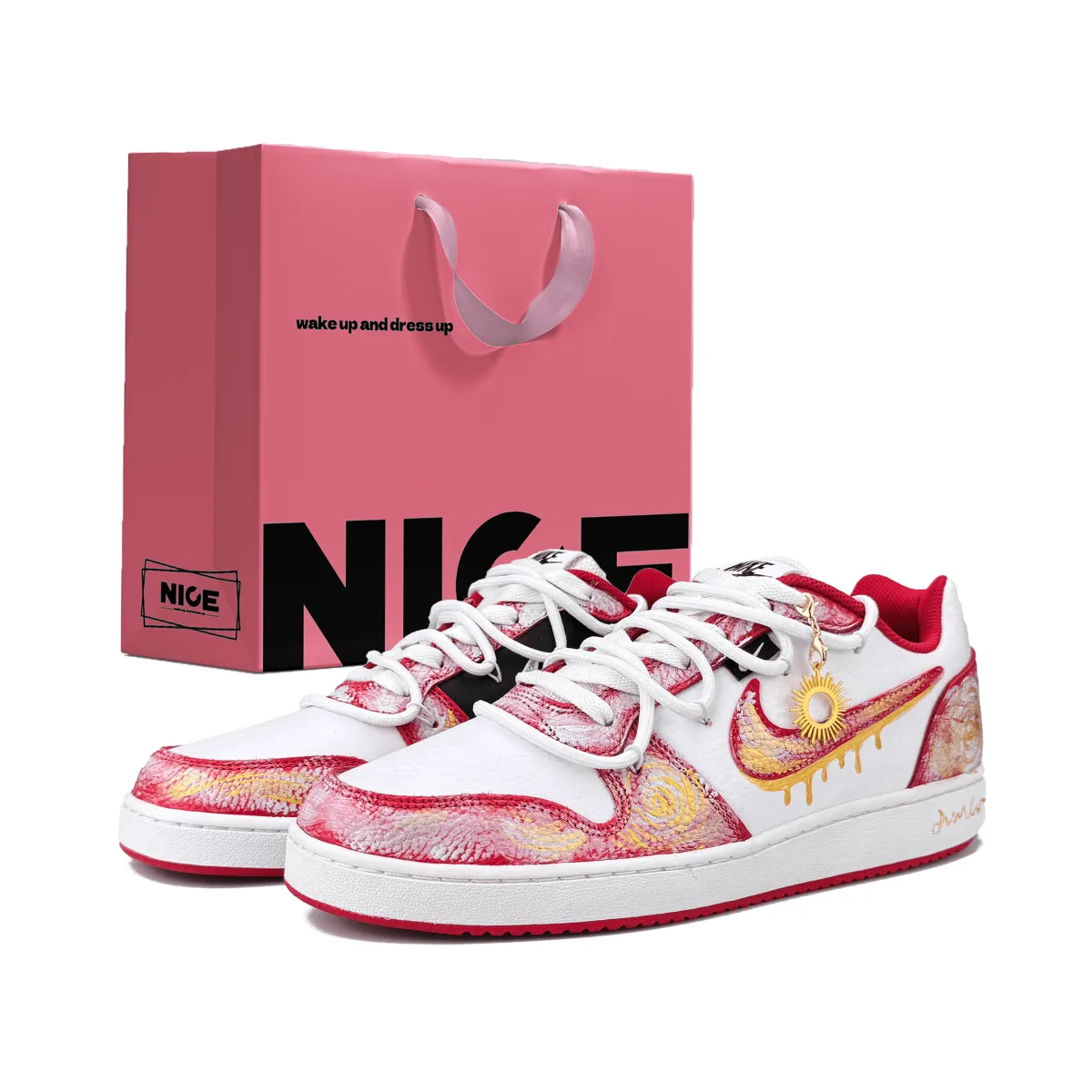 Nike EBERNON Low top Skateboard Shoes Men's Red