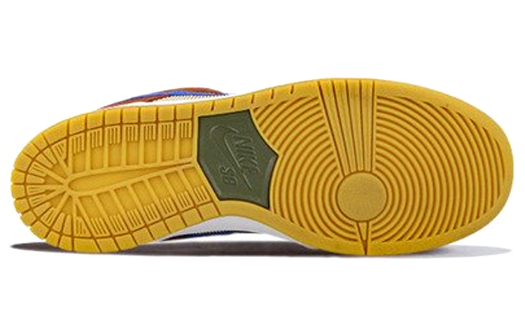 Кеды Nike Dunk SB Pro Corduroy (каки-коричневые) — Оранжевый / синий — фото 5