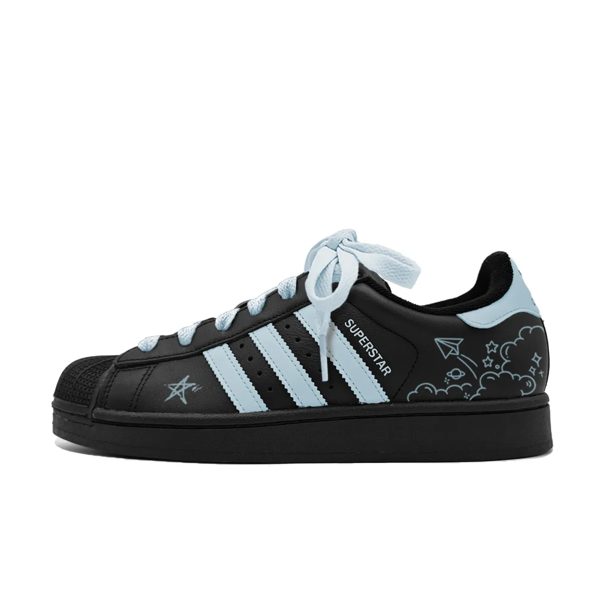Adidas Originals Superstar 2 Fairy Tale Kingdom Abrasion Resistant Low top Skateboard Shoes Unisex Blue