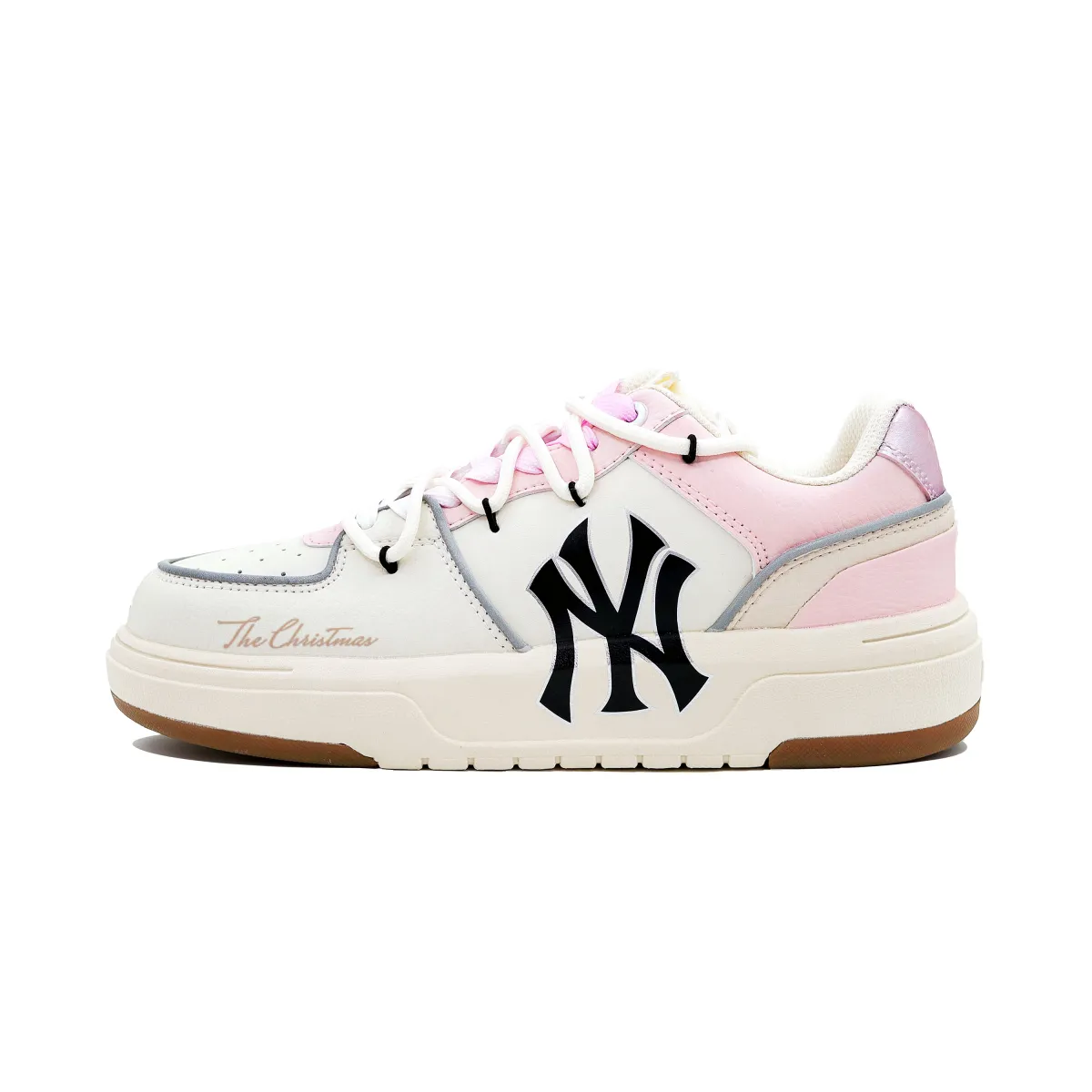 MLB Chunky Liner Slip Resistant Cushioning Abrasion Resistant Low top Skateboard Shoes Unisex Pink Brown
