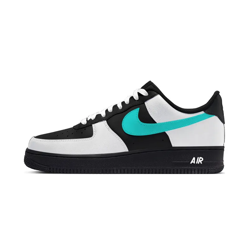 Nike Air Force 1 Light Ink On A Cyan Shirt Slip Resistant Abrasion Resistant Low top Skateboard Shoes Unisex
