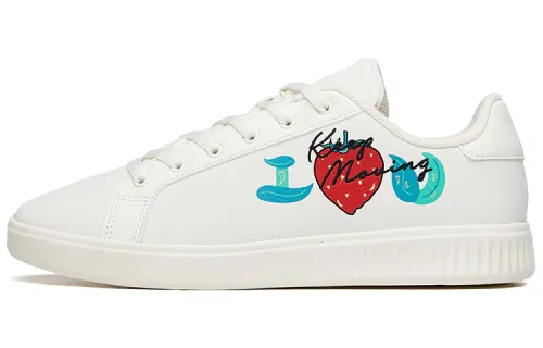 ANTA Skateboard Shoes Women's Low Top Ivory White/University Red