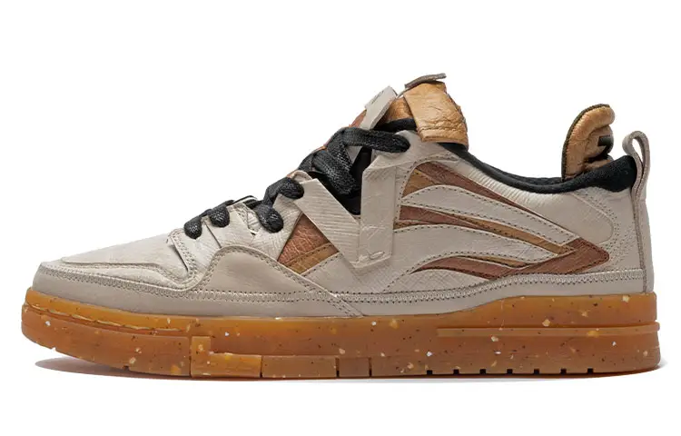 Li Ning Wave Pro Slip Resistant, Abrasion Resistant, Lightweight Low top Skateboard Shoes Men's Khaki
