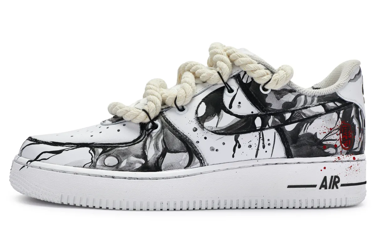 Nike Air Force 1 Low 811 Manufacturing, Four Seasons Peaceful Low top Skateboard Shoes Men's Black White Red
