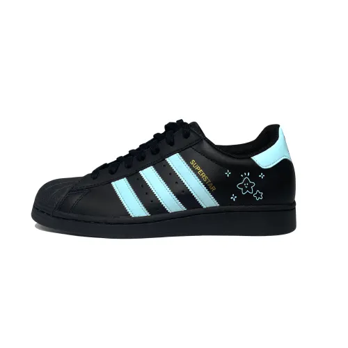 Adidas Originals SUPERSTAR Star Yarn & Light Blue Low top Skateboard Shoes Unisex Black Blue