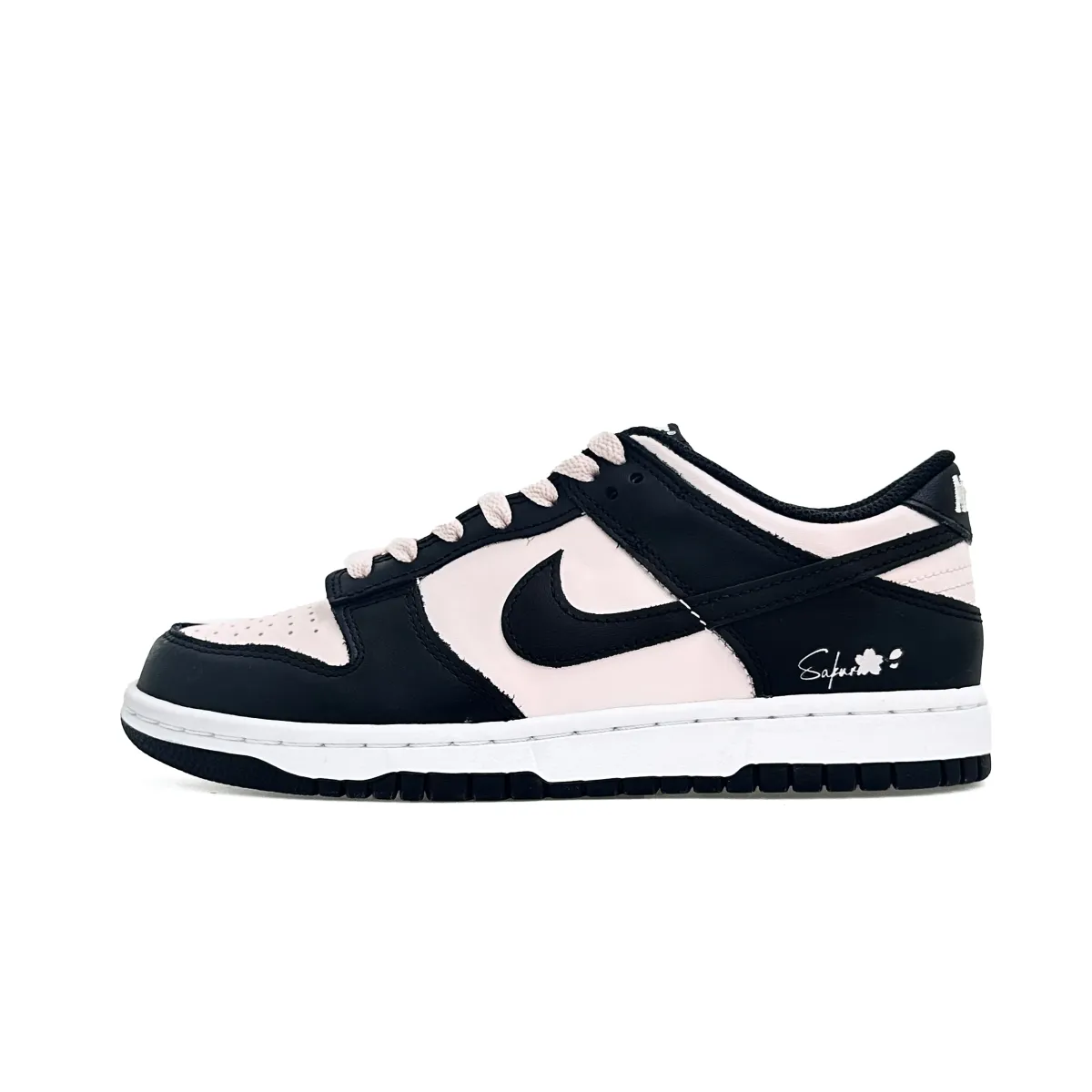 Nike Dunk Spring Romantic Cushioning Low top Skateboard Shoes Unisex Black Pink
