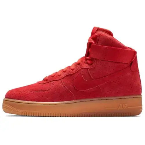 Nike Air Force 1 High Suede University Red Gum Women's
