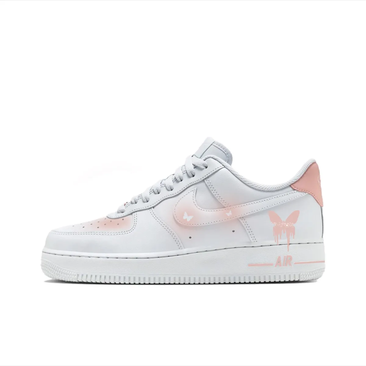 Nike Air Force 1 Slip Resistant Abrasion Resistant Balance Low top Skateboard Shoes Unisex White Pink