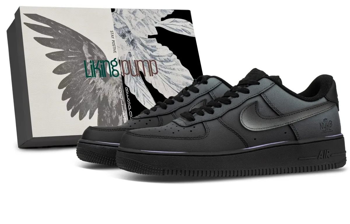 Nike Leather Coverage Cushioning Low top Skateboard Shoes Unisex Black